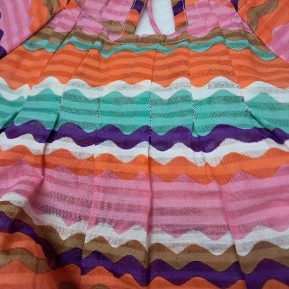 Banjanan Top Women's Small Pink Colorful Short‎ Sleeve Zig Zag - Picture 4 of 10